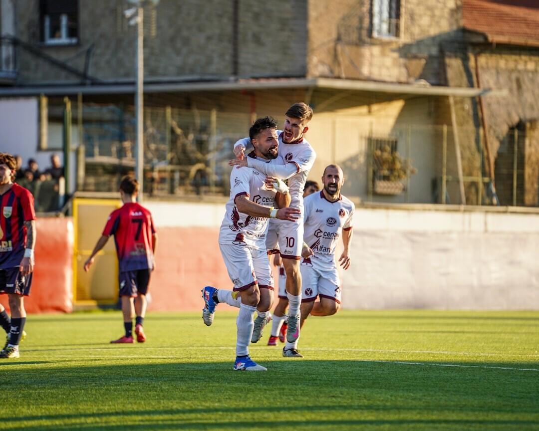 Athlete celebrating a victory on the field